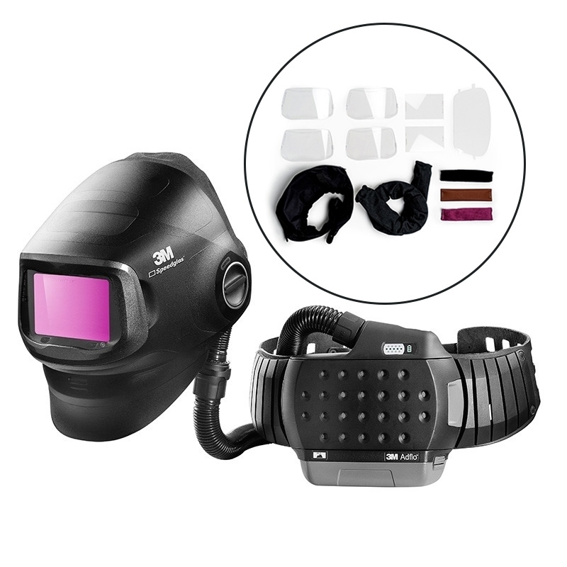 3M 617839 Speedglas G5-01 Adflo Welding Helmet with G5-01VC Filter and Consumable Starter Kit