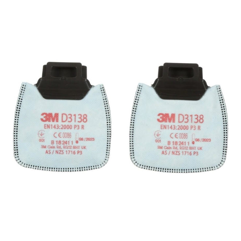 3M D3138 Secure Click P3R Particulates, Ozone (up to 10 x WEL) & nuisance levels of Organic Vapours & Acid Gases - 1 Pair